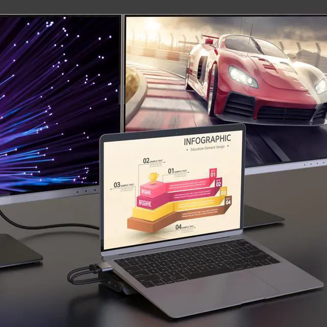 Alt view image 7 of 8 - J5create Blace/Grey JCD552 M.2 NVMe USB-C Gen 2 Docking Station