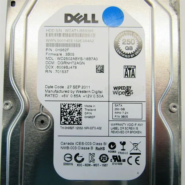 Alt view image 5 of 6 - Dell-IMSourcing H962F 250 GB Hard Drive - 3.5" Internal - SATA (SATA/150)