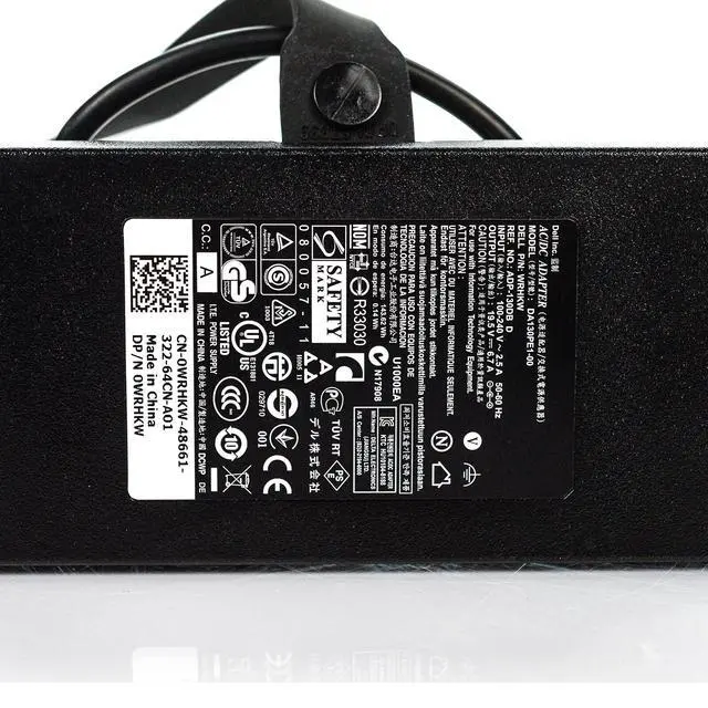 Alt view image 6 of 7 - Lot of 2 Genuine OEM Dell 130W 19.5V 6.7A Laptop AC Adapter JU012 WRHKW VJCH5