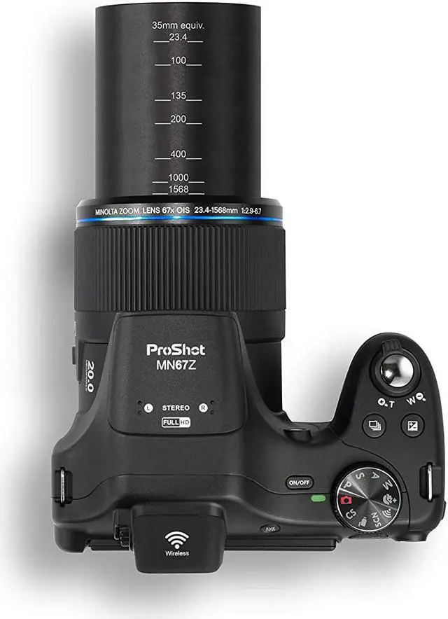 Alt view image 12 of 17 - Minolta MN67Z-BK ProShot Wi-Fi Bridge Camera with 67x Optical Zoom, Black