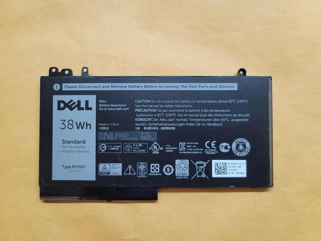 Alt view image 11 of 14 - Dell Latitude E5450 E5550 E5250 3150 3160 3-cell 38Wh OEM Battery RYXXH
