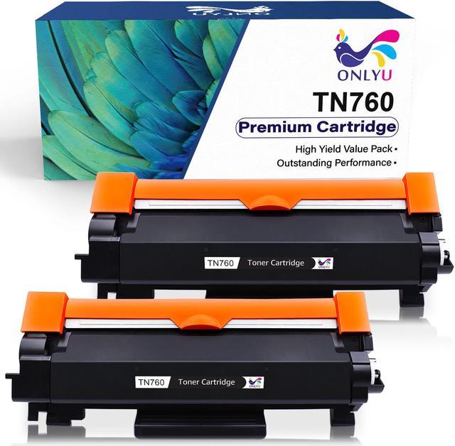 2PK High Yield TN760 TN730 Toner for Brother MFC-L2710DW HL