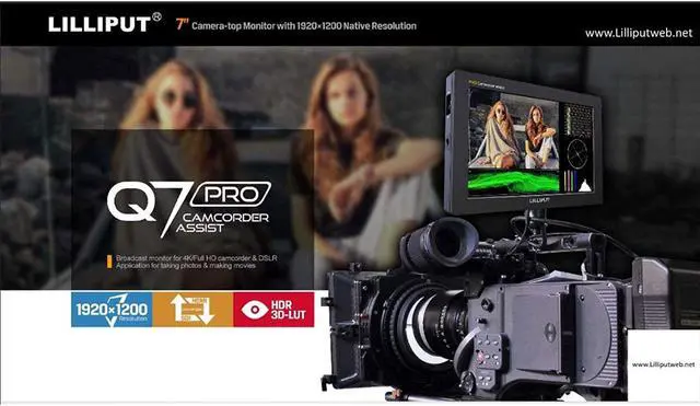 Alt view image 11 of 13 - LILLIPUT 7" Q7 Pro Field Monitor 1920x1200 Metal Slim Design with HDR 3D-LUT SDI/HDMI Cross Conversion Waveform Peaking Precise Color Calibration Gamma Adjustment + Pisen LP-E6 Battery by VIVITEQ