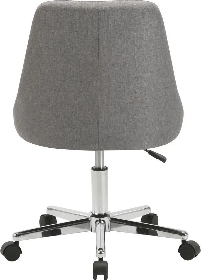 Alt view image 8 of 9 - Lorell LLR68571 22.5 x 24.4 x 31.5 in. Resi Gray Fabric Armless Low Back Chair, Gray