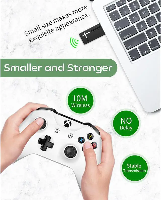Alt view image 3 of 7 - Controller Adapter Compatible With Xbox One Controller, Elite Series, Xbox One X, Xbox One S Controller, Xbox Wireless Adapter For Windows 11, 10, 8, 8.1, 7, Xbox One Bluetooth Adapter