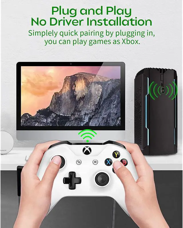 Alt view image 4 of 7 - Controller Adapter Compatible With Xbox One Controller, Elite Series, Xbox One X, Xbox One S Controller, Xbox Wireless Adapter For Windows 11, 10, 8, 8.1, 7, Xbox One Bluetooth Adapter