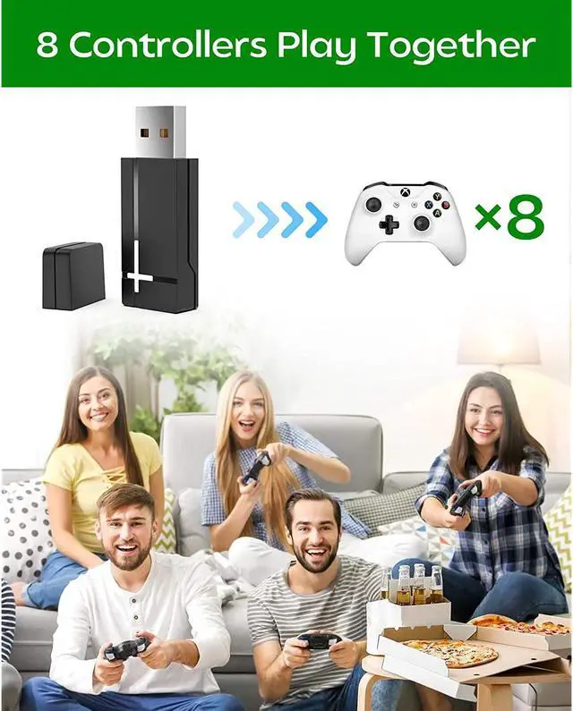 Alt view image 5 of 7 - Controller Adapter Compatible With Xbox One Controller, Elite Series, Xbox One X, Xbox One S Controller, Xbox Wireless Adapter For Windows 11, 10, 8, 8.1, 7, Xbox One Bluetooth Adapter