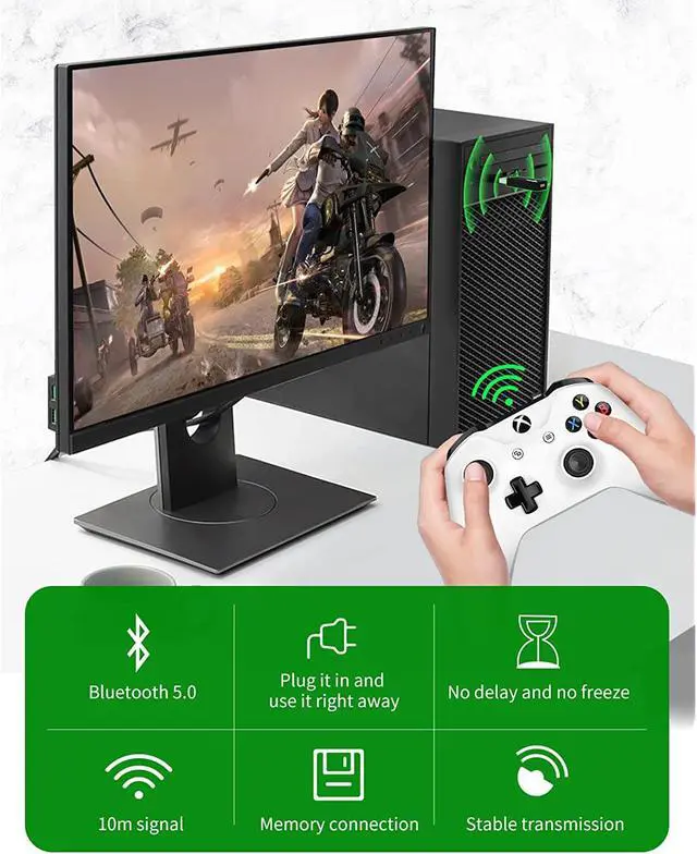 Alt view image 7 of 7 - Controller Adapter Compatible With Xbox One Controller, Elite Series, Xbox One X, Xbox One S Controller, Xbox Wireless Adapter For Windows 11, 10, 8, 8.1, 7, Xbox One Bluetooth Adapter