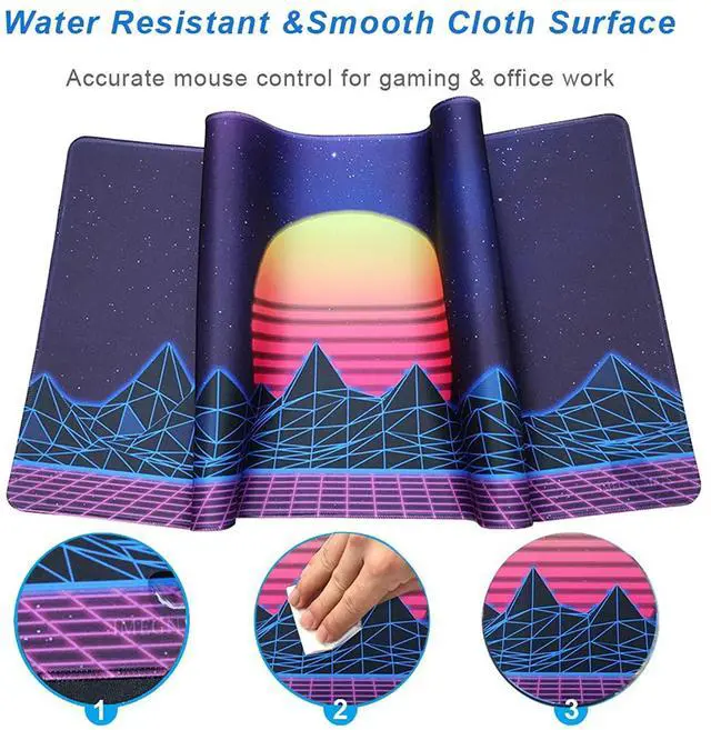 Alt view image 7 of 7 - Large Gaming Mouse Pad, Extended Xxl Desk Pad & Non-Slip Rubber Mat For Mice And Keyboard With Stitched Edges (90X40 Zisesun011)