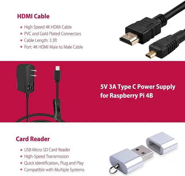 Alt view image 5 of 7 - Raspberry Pi 4 4Gb Kit, Retroflag Pistation Case With 5V 3A Power Supply, 32Gb Card, 2Pcs Usb Wired Controllers, Hdmi Cable , Case With Fan For Raspberry Pi 4B (4Gb Ram)