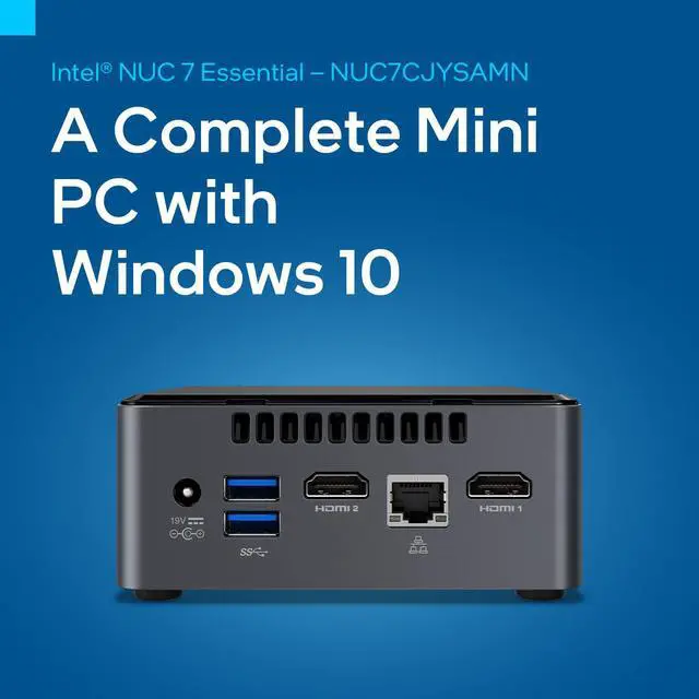 Alt view image 5 of 10 - Intel BOXNUC7CJYSAMN1 NUC 7 Essential Celeron J4005 Dual-core 2GHz NUC Kit