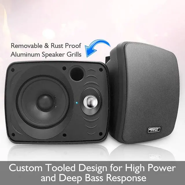 Alt view image 13 of 16 - Pyle Home PDWR64BTB Indoor-Outdoor 800 watt Bluetooth Speaker System, Black - 6.5 in.