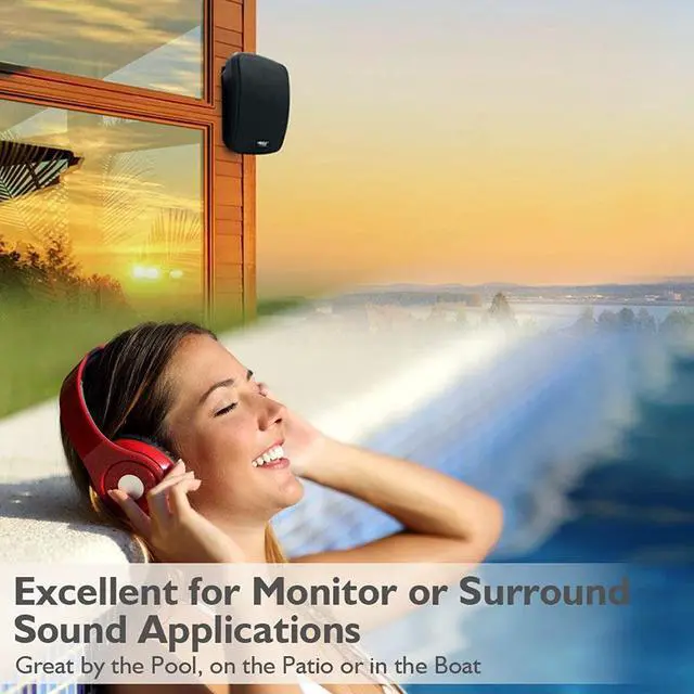 Alt view image 15 of 16 - Pyle Home PDWR64BTB Indoor-Outdoor 800 watt Bluetooth Speaker System, Black - 6.5 in.
