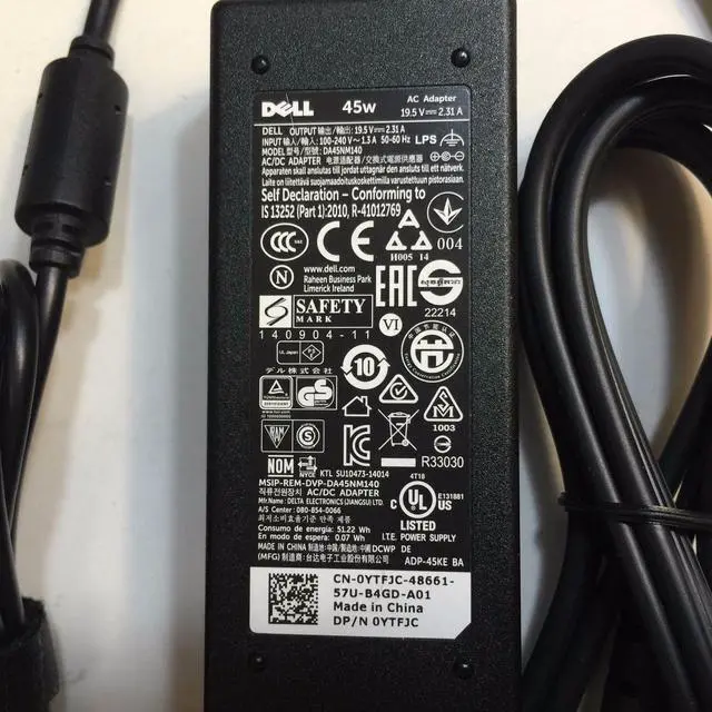 Alt view image 6 of 14 - Genuine Dell Inspiron 15 P51F P55F 45W 19.5V 2.31A AC Power Adapter