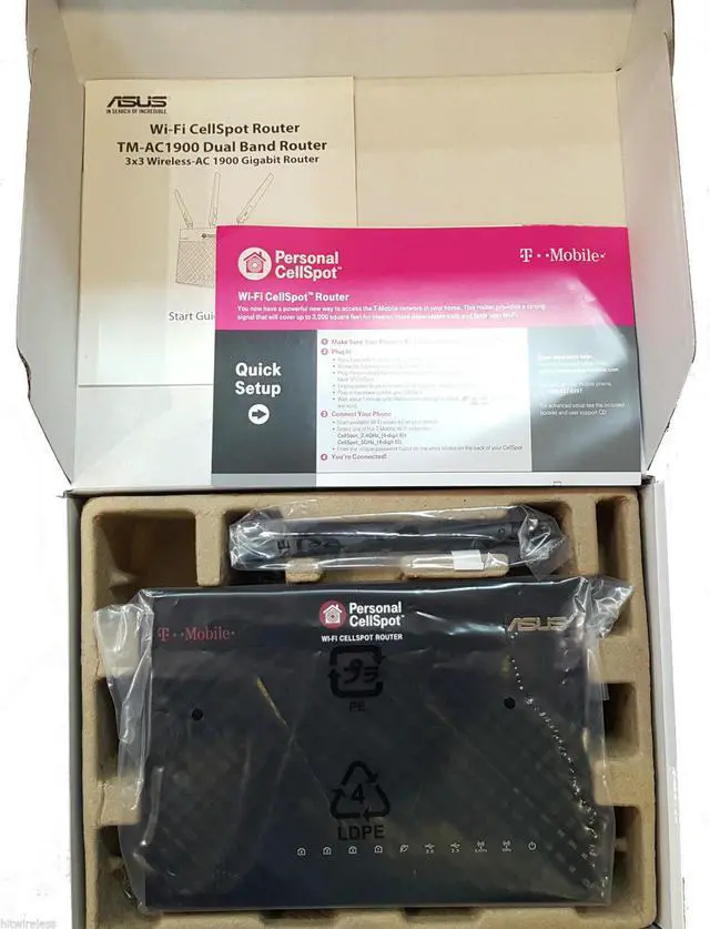 Alt view image 3 of 10 - T-Mobile Asus OEM WiFi Cellspot 1300Mbps 4 Port Wireless Router TM-AC1900