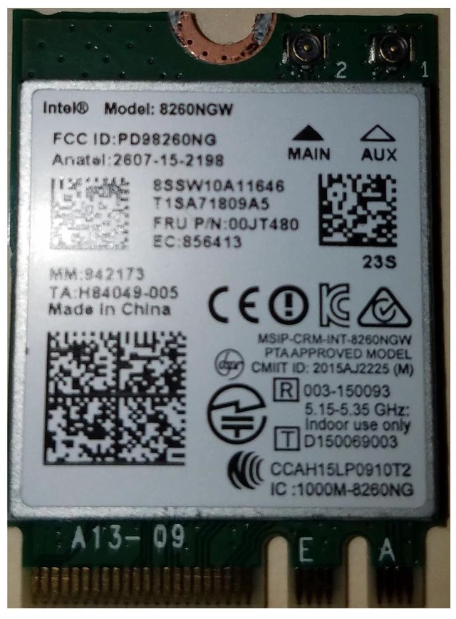 Main image of OEM Intel Dual Band Wireless M.2 Card 8260NGW 802.11ac Wi-Fi+Bluetooth NGFF 867Mbps