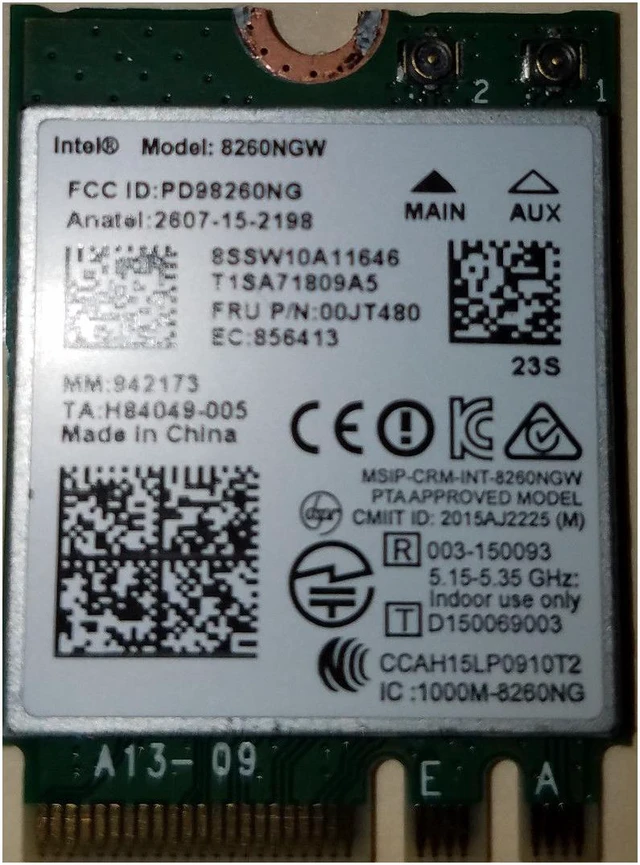 Main image of Genuine Intel Dual Band Wireless M.2 Card 8260NGW 802.11ac Wi-Fi+Bluetooth NGFF 867Mbps
