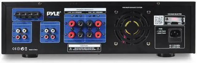 Alt view image 17 of 20 - Digital Home Theater Bluetooth Stereo Receiver, Aux (3.5mm) Input, MP3/USB/SD/AM/FM Radio, (2) Mic Inputs, 300 Watt