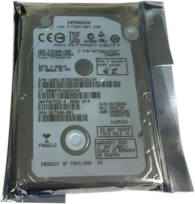 Alt view image 2 of 4 - Hitachi (HTS723232A7A364) 320GB 7200RPM SATA 3.0Gb/s 2.5" Notebook Hard Drive
