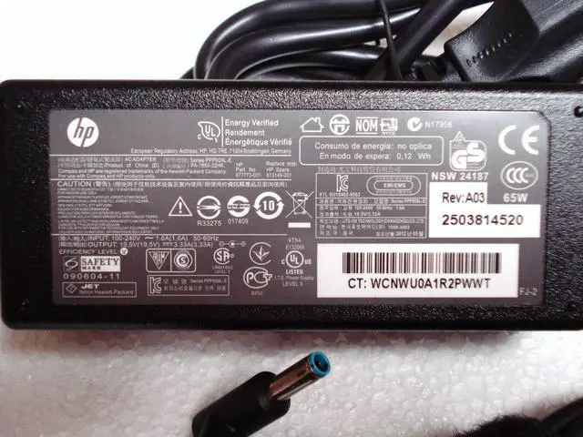 Alt view image 3 of 5 - New Original HP Envy 65W 19.5V 710412-001 709985-002 A065R07DL PPP009L BLUE TIP