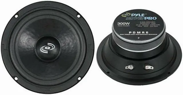 Alt view image 7 of 9 - Pyle PDMR6 6.5" 300W 8 Ohm Car Mid Bass MidRange Woofer Audio Speaker, Black