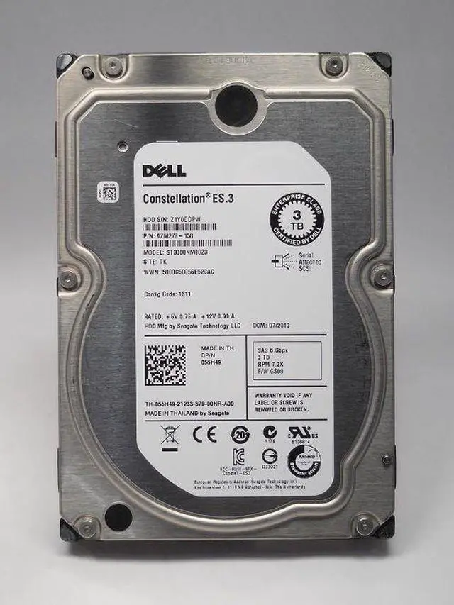 Main image of 55H49 DELL 3TB 7.2K SAS 3.5 6G HDD - CONSTELLATION ES.3 ST3000NM0023 REF