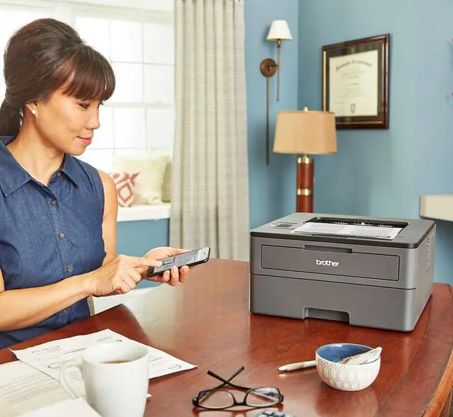 Alt view image 3 of 5 - Brother - HL-L2370DW Wireless Black-and-White Printer - Gray