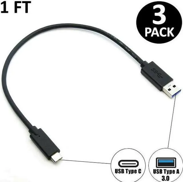 Main image of 3x 1ft USB-C Type C to USB 3.0 Type A Cable Cord PC Smartphone Laptop MacBook