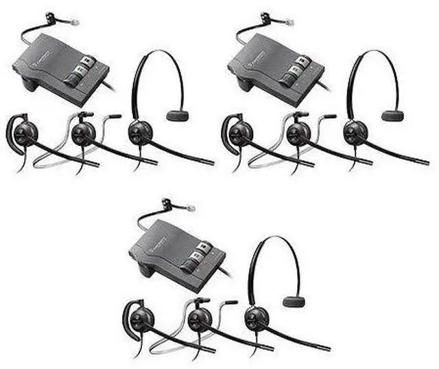 Main image of Plantronics EncorePro HW540 with M22 (3-Pack) 3-in-1 Mono Corded Headset