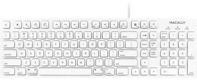 Main image of Macally 103 Key Full-Size USB Keyboard with Short-Cut Keys Mkeye