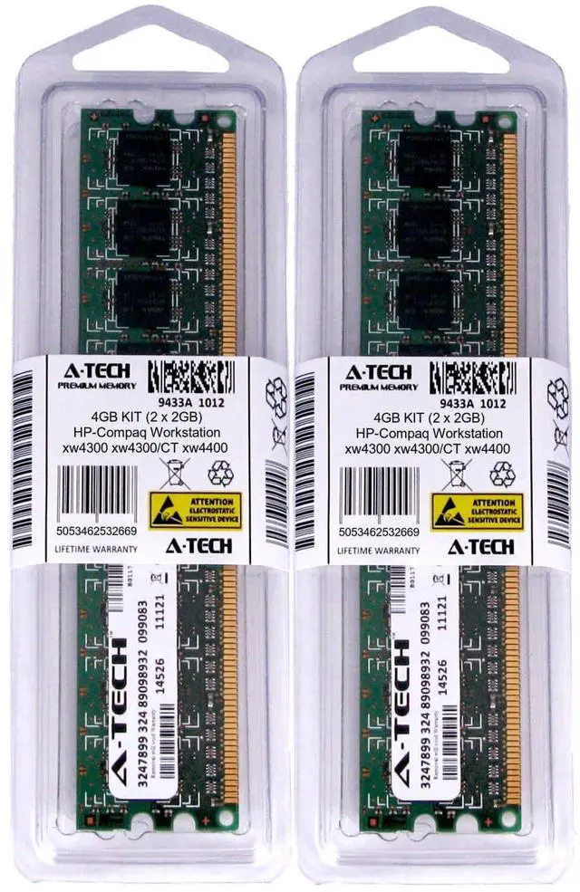 Main image of 4GB KIT 2 x 2GB HP Compaq Workstation xw4300 xw4300/CT xw4400 Ram Memory