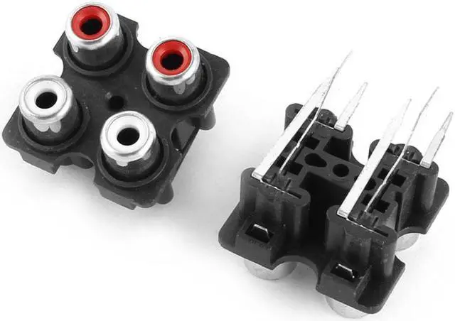 Alt view image 2 of 2 - Panel Mounting Audio Video Jack AV Socket 4 Position RCA Female Connectors 2pcs
