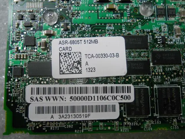 Alt view image 2 of 4 - Adaptec ASR-6805T 512MB 6 Gb/s SATA/SAS RAID CONTROLLER W/Bracket No Riser
