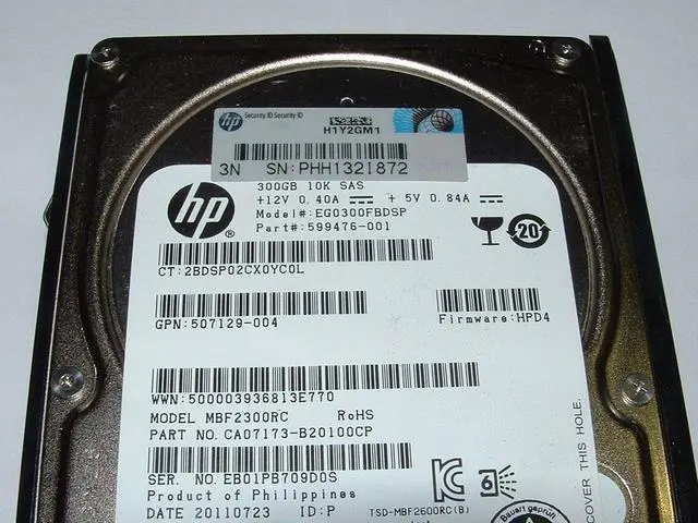 Alt view image 2 of 4 - HP 507284-001 - 300GB 6G DP 10K 2.5" SAS Hard Drive with Tray