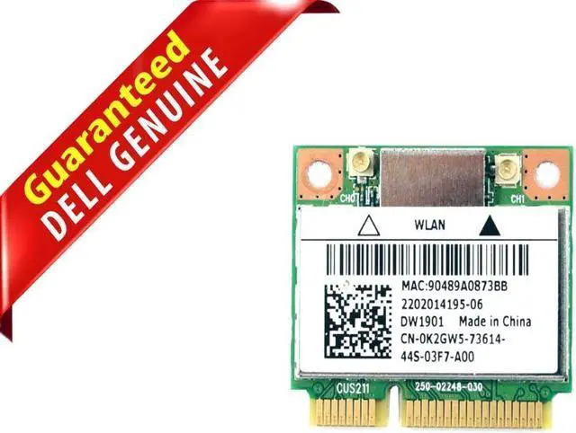 Main image of OEM Dell DW1901 Atheros AR5B22 802.11a/b/g/n WIFI Bluetooth PCI-E Card K2GW5
