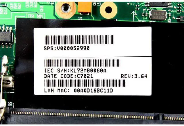 Alt view image 6 of 6 - Genuine Toshiba Tecra A4 A4-S211 Motherboard Intel DDR RAM 2 Slots V000052990