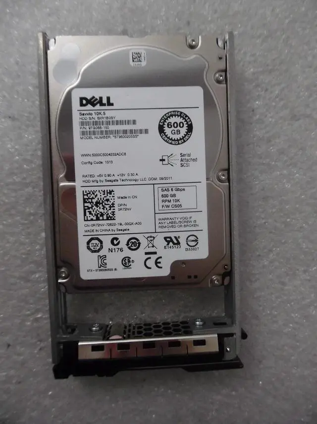 Main image of Dell 600GB 10K 2.5" SAS 6Gbps HDD Seagate ST9600205SS // R72NV with Tray