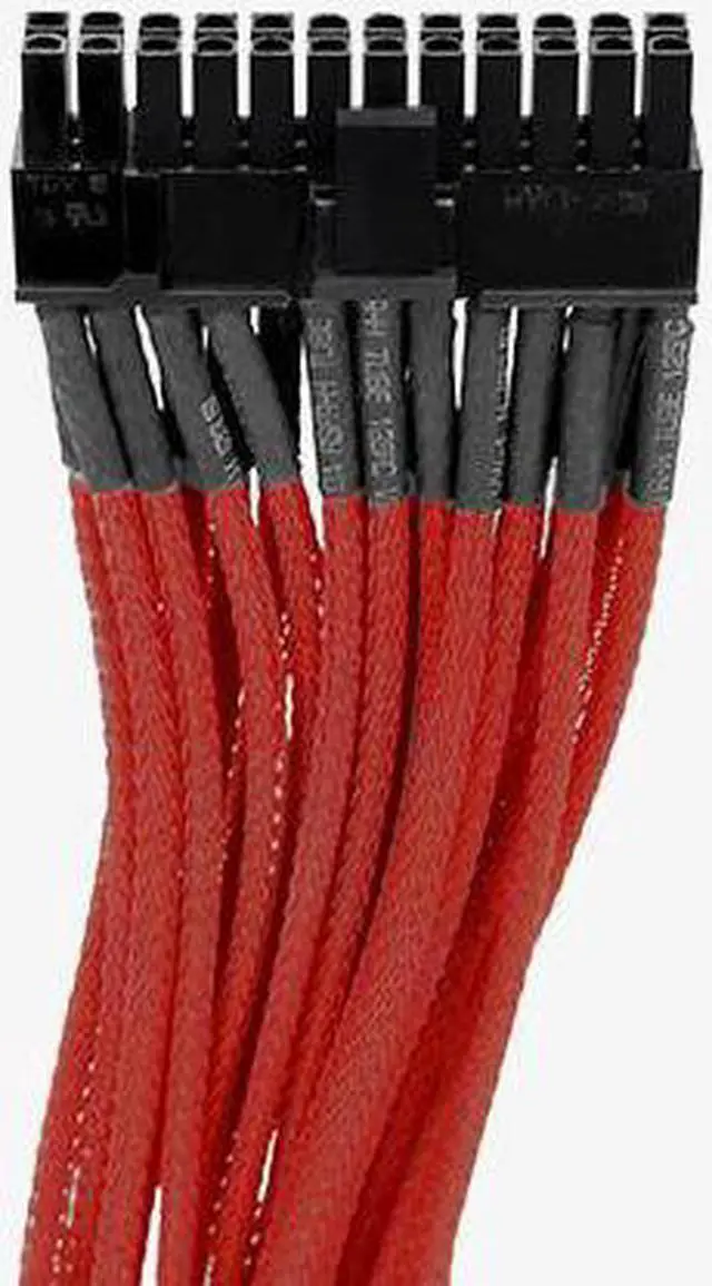 Alt view image 2 of 2 - Thermaltake AC-009-CN3NAN-PR Individually Sleeved 20+4Pin ATX Cable ? Red
