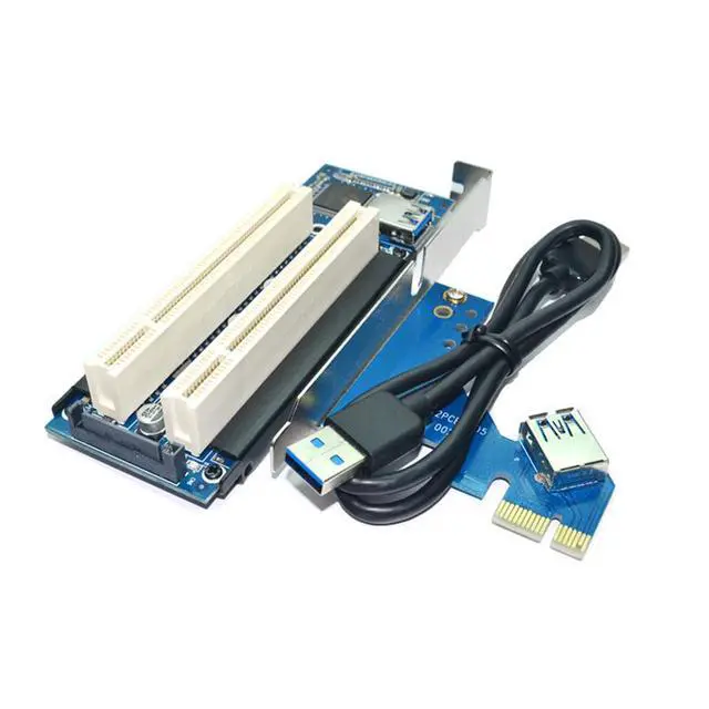 Alt view image 2 of 6 - Desktop Pci-Express Pci-E To Pci Adapter Card Pcie To Dual Pci Slot Expansion Card Usb 3.0 Add On Cards Convertor