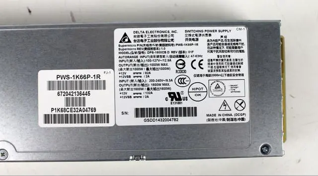 Alt view image 2 of 4 - SuperMicro 1600W PWS-1K66P-1R Switching Power Supply