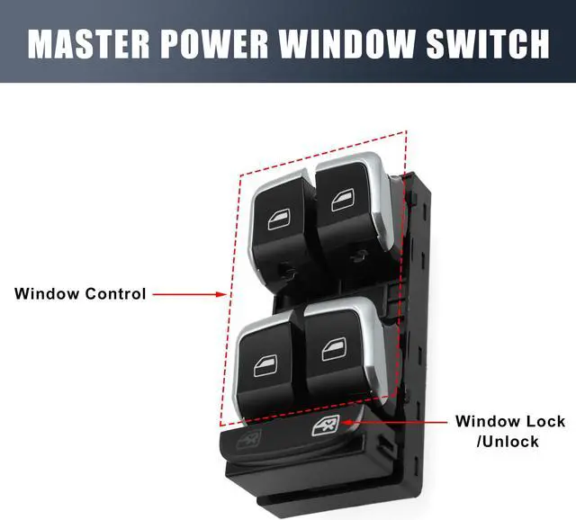 Alt view image 3 of 4 - Car Window Lifter Electrical Control Switch for Audi A4 S4 A5 Q5 S5 B8 8KD959851 8KD959851D