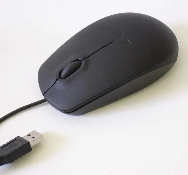 Alt view image 2 of 12 - New Genuine DELL 09RRC7 MS111-L Optical USB WIRED Scroll Mouse mice Look Black