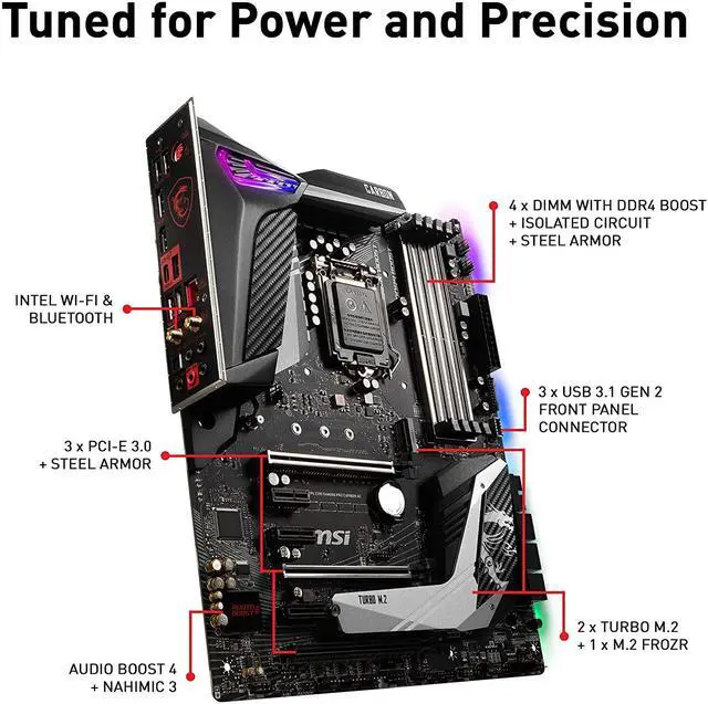 Alt view image 12 of 13 - [RefurbNA] MSI MPG Z390 GAMING PRO CARBON AC LGA 1151 Intel Z390  ATX Motherb