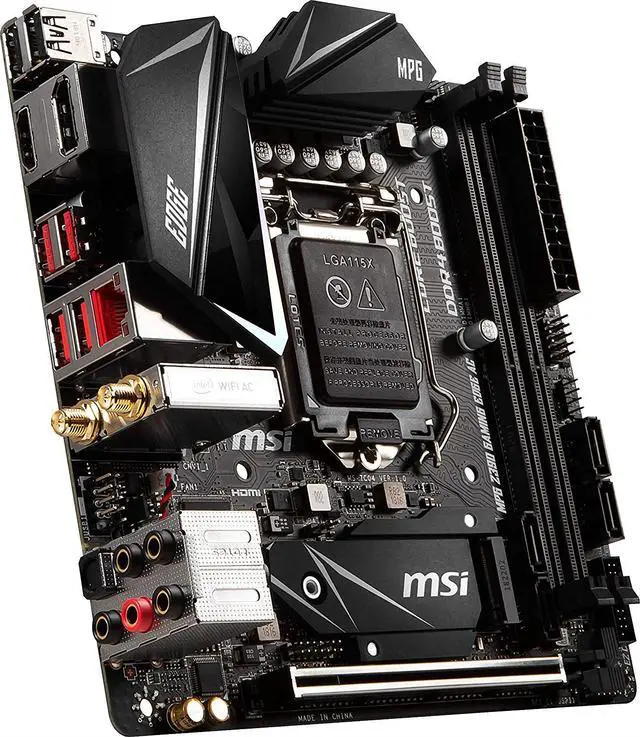 Alt view image 2 of 7 - MSI MPG Z390I Gaming Edge AC LGA1151 (Intel 8th and 9th Gen) M.2 USB 3.1 Gen 2 DDR4 HDMI DP Wi-Fi Mi