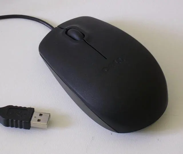 Alt view image 3 of 12 - New Genuine DELL 09RRC7 MS111-L Optical USB WIRED Scroll Mouse mice Look Black