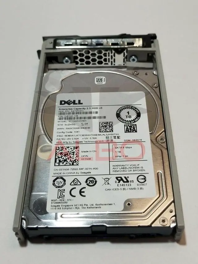 Main image of DELL 031N08 1TB SATA HD 2.5" 6Gbps 7.2K RPM MODEL: ST1000NX0423 31N08 NTPP3