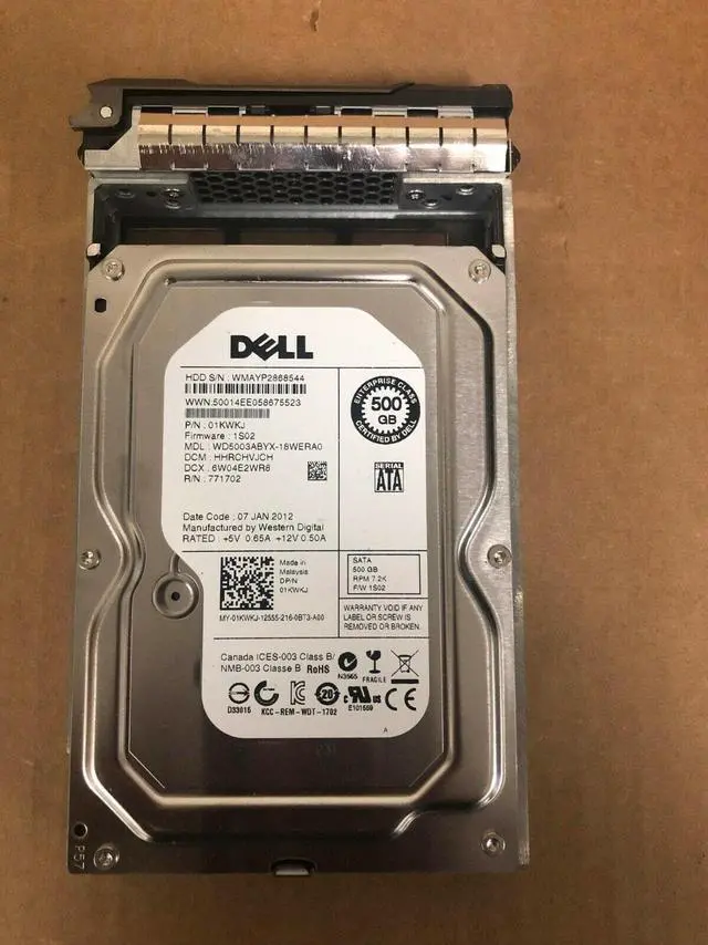 Alt view image 2 of 2 - Dell 1KWKJ 500 GB 3.5 " 7.2 K Sata Hard Drive with Tray