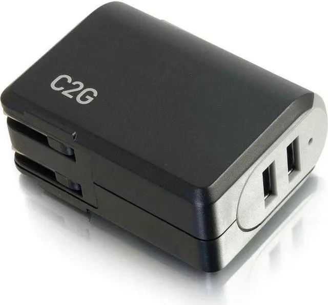 Alt view image 2 of 5 - C2G 2-Port USB Wall Charger - AC to USB Adapter, 5V 4.8A Output