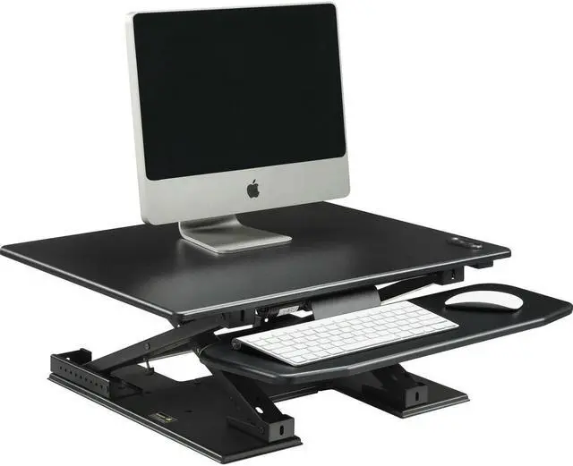 Alt view image 3 of 11 - Lorell LLR99552 Sit-to-Stand Electric Monitor Desk Riser