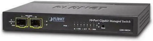 Alt view image 5 of 8 - PLANET GSD-1002M 8-Port 10/100/1000Mbps + 2-Port 100/1000X SFP Managed Desktop Switch